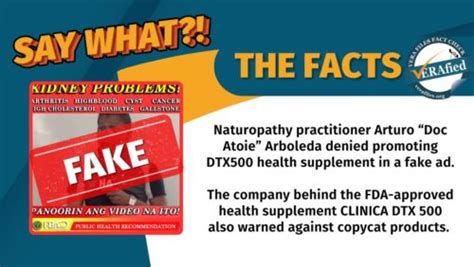 arturo arboleda|FAKE video claimed Doc Atoie promoted health supplement.